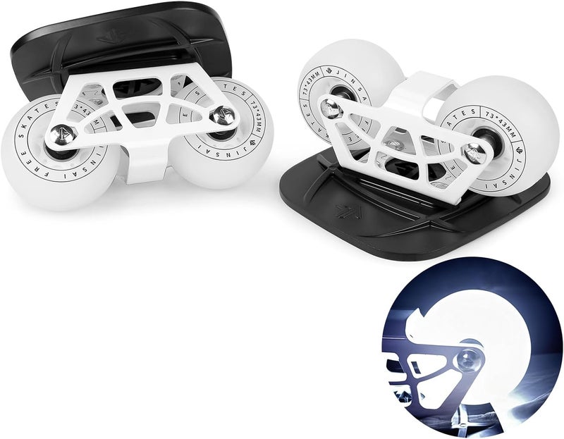 Sanxup Freeskates with Metallic Surface, White Flashing Wheels, Dual Axle Distance Support, Suitable for Both Adults and Children's Roller Skating and Inline Skating ShoesDrift Board - Image 1